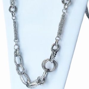 Armani Exchange Silver Tone Linked Chain Necklace